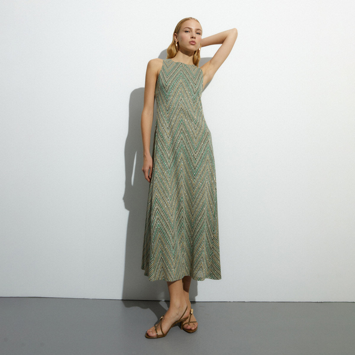 Printed Lined Maxi Dress