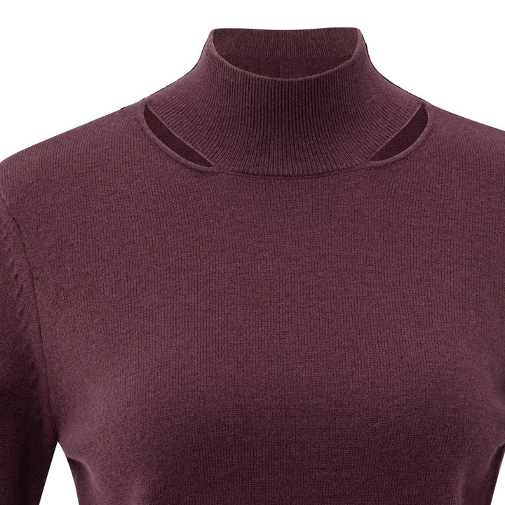 Fine Knit sweater with Cut-Out Neckline