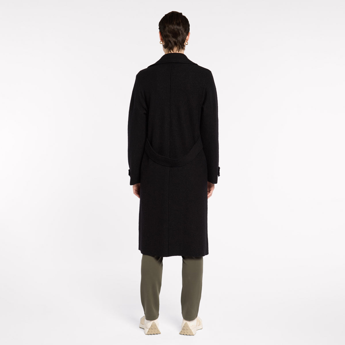 Boiled Wool Moto Coat - Black
