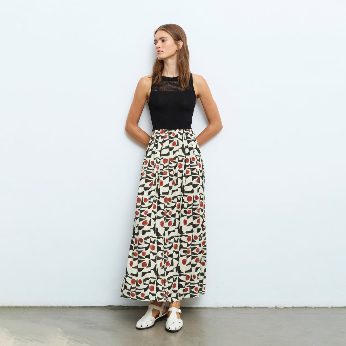 Long Geometric Print Dress