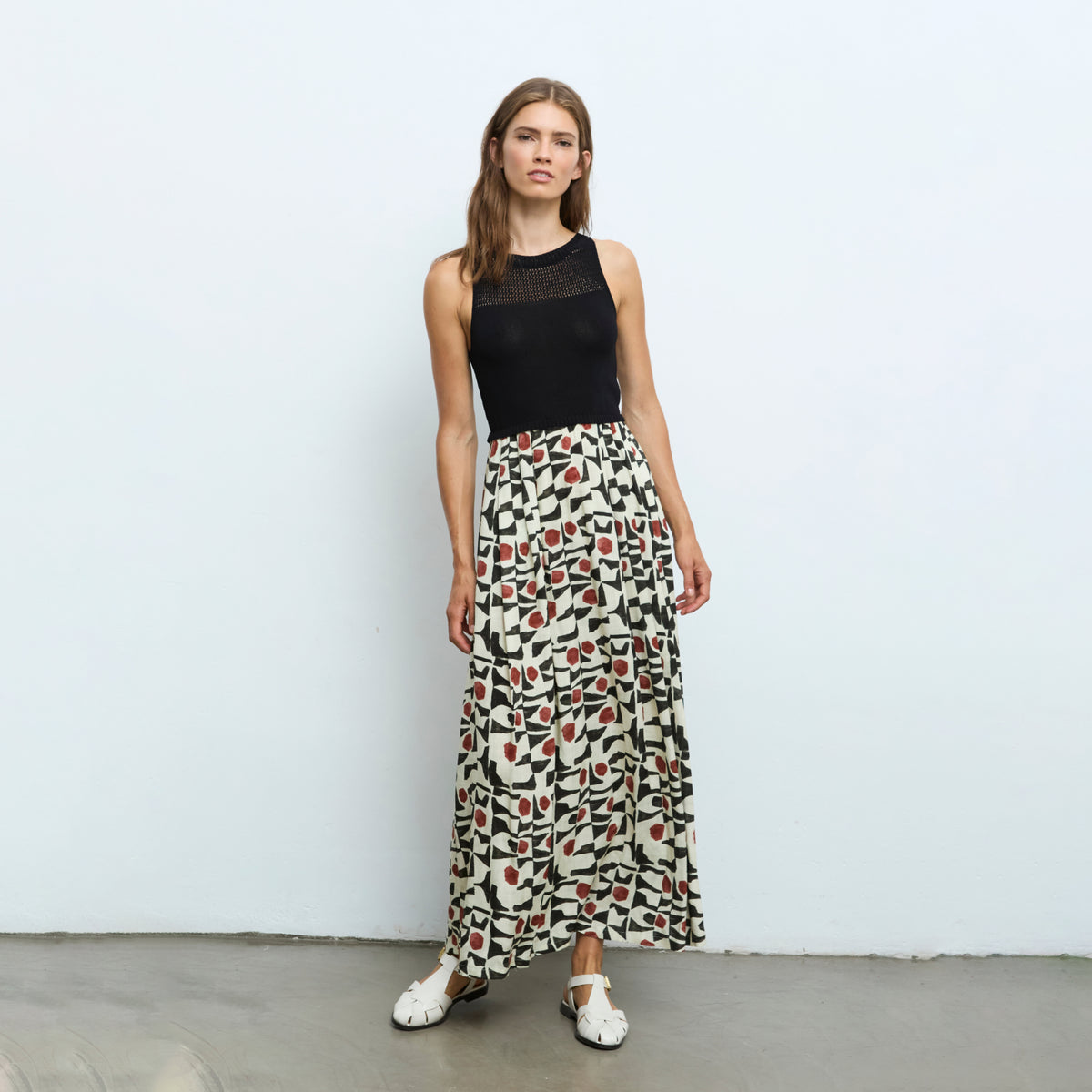 Long Geometric Print Dress