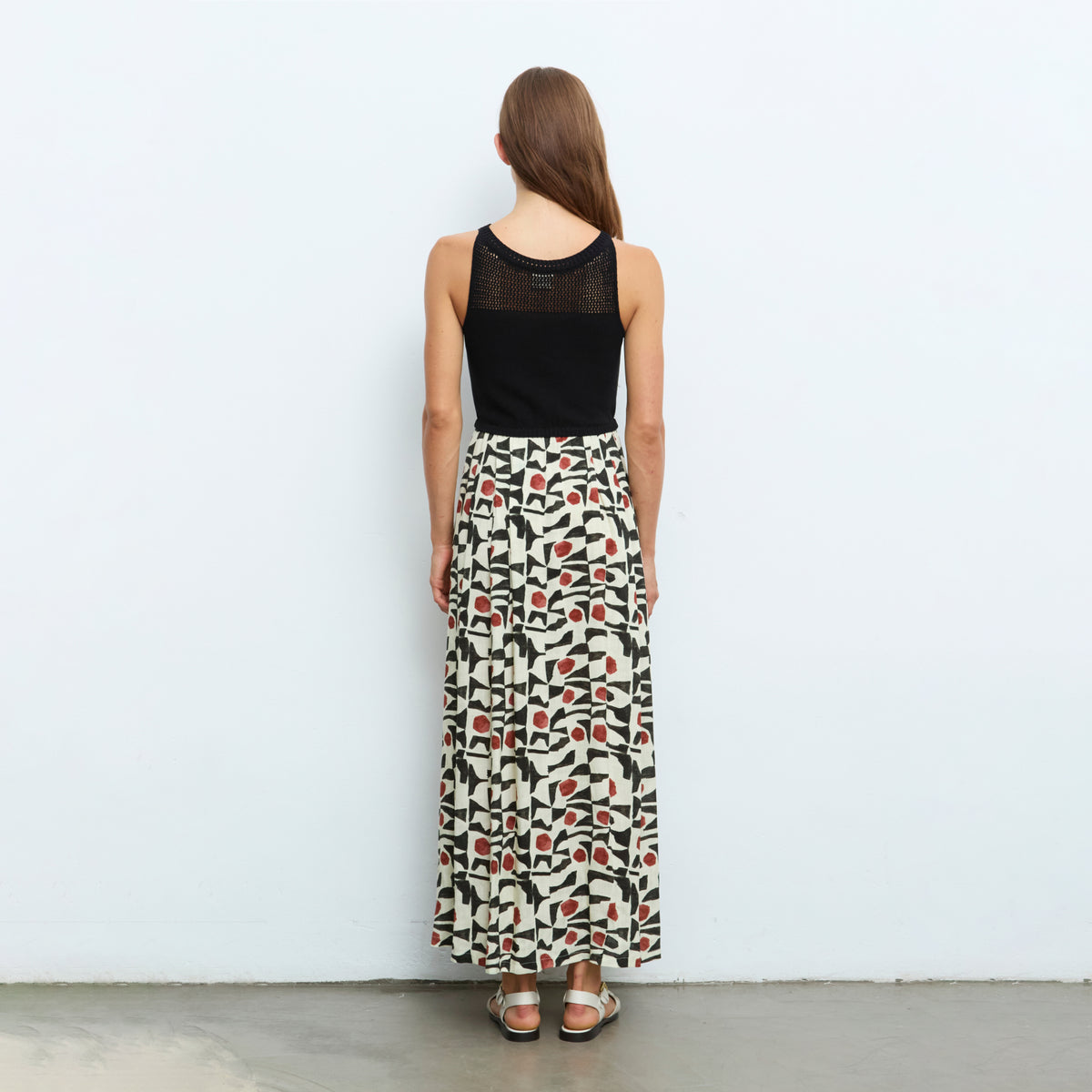 Long Geometric Print Dress