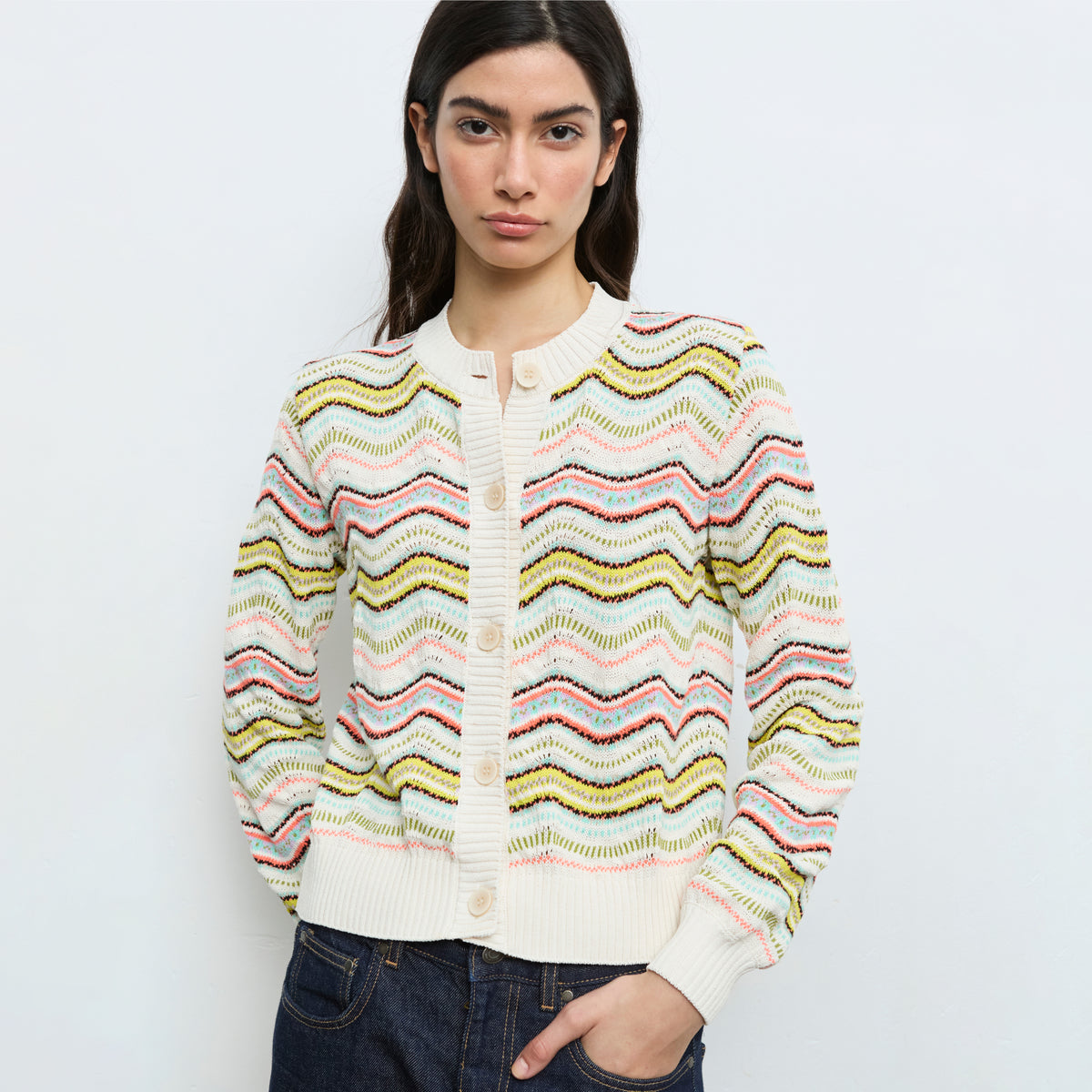 Wavy Stripe Cardigan