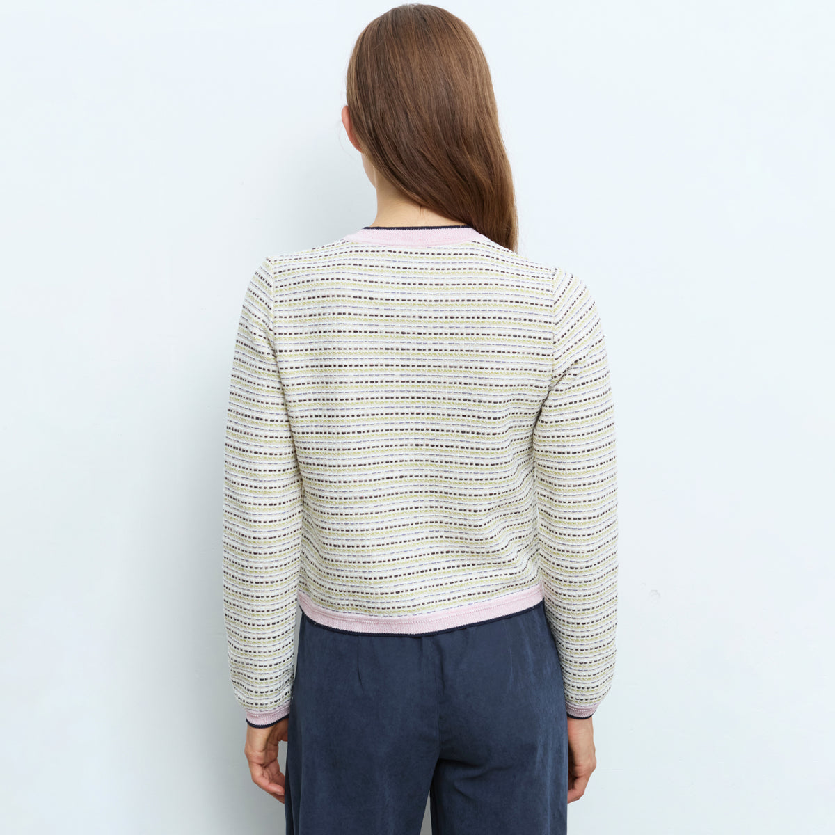 Textured Knit Jacket with Buttons