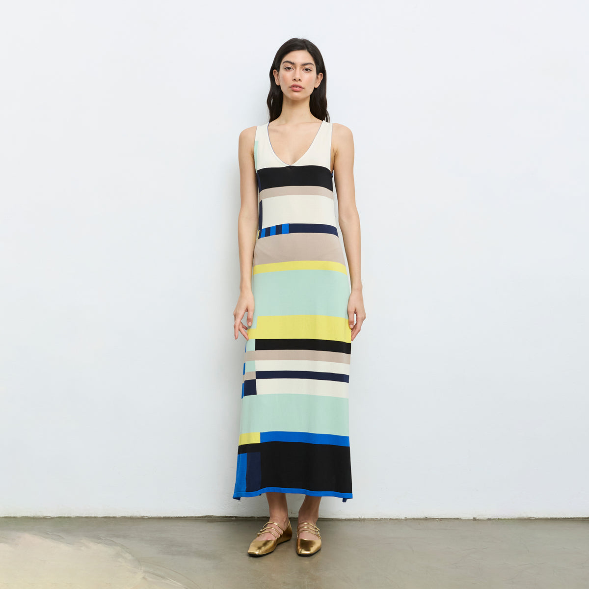Geometric Intarsia Knit Dress