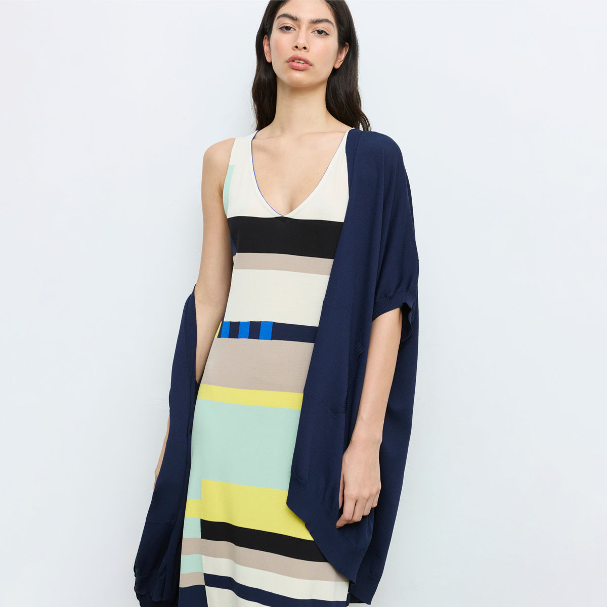 Geometric Intarsia Knit Dress