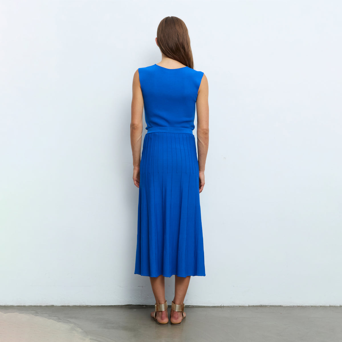 Pleated Knite Max Skirt - Blue