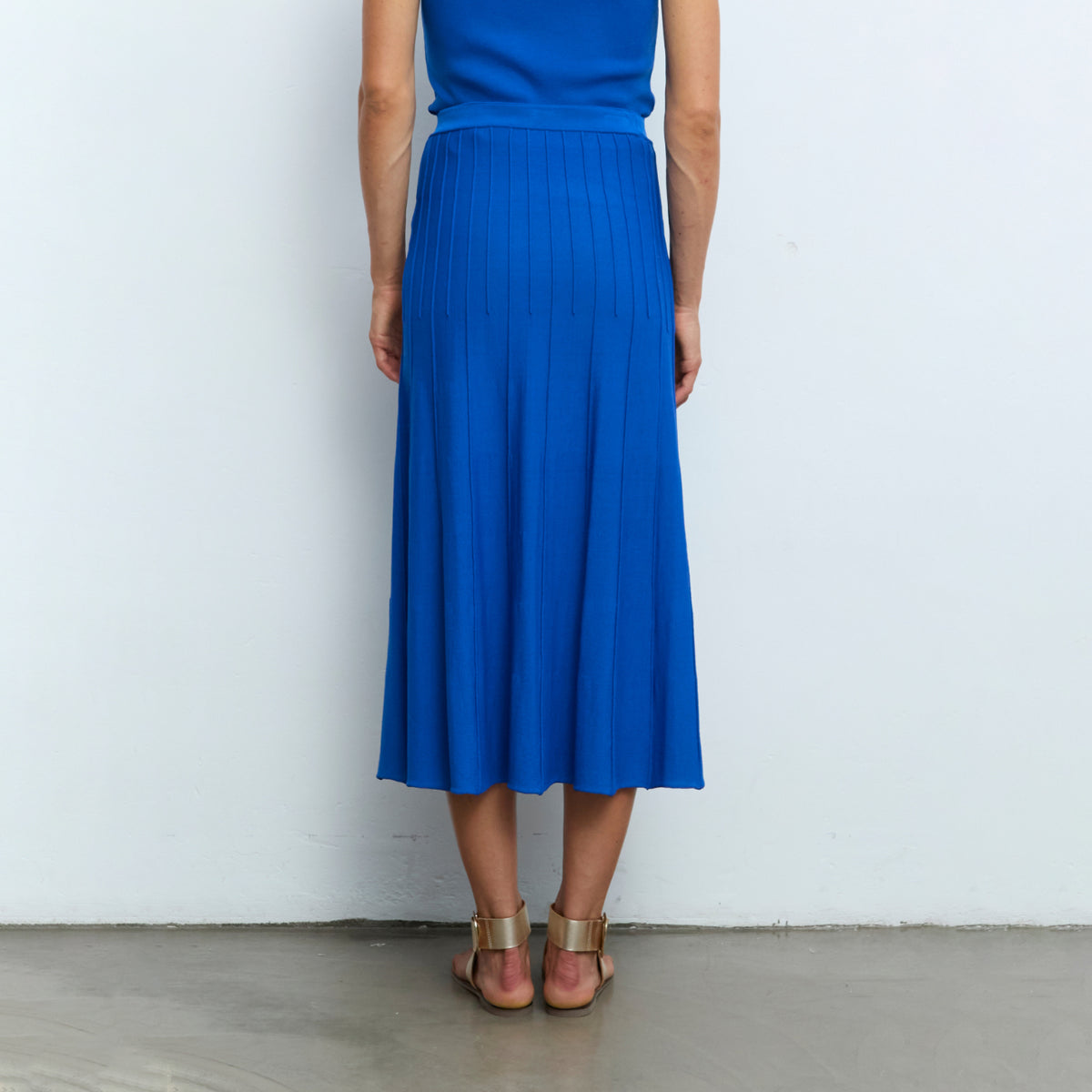 Pleated Knite Max Skirt - Blue