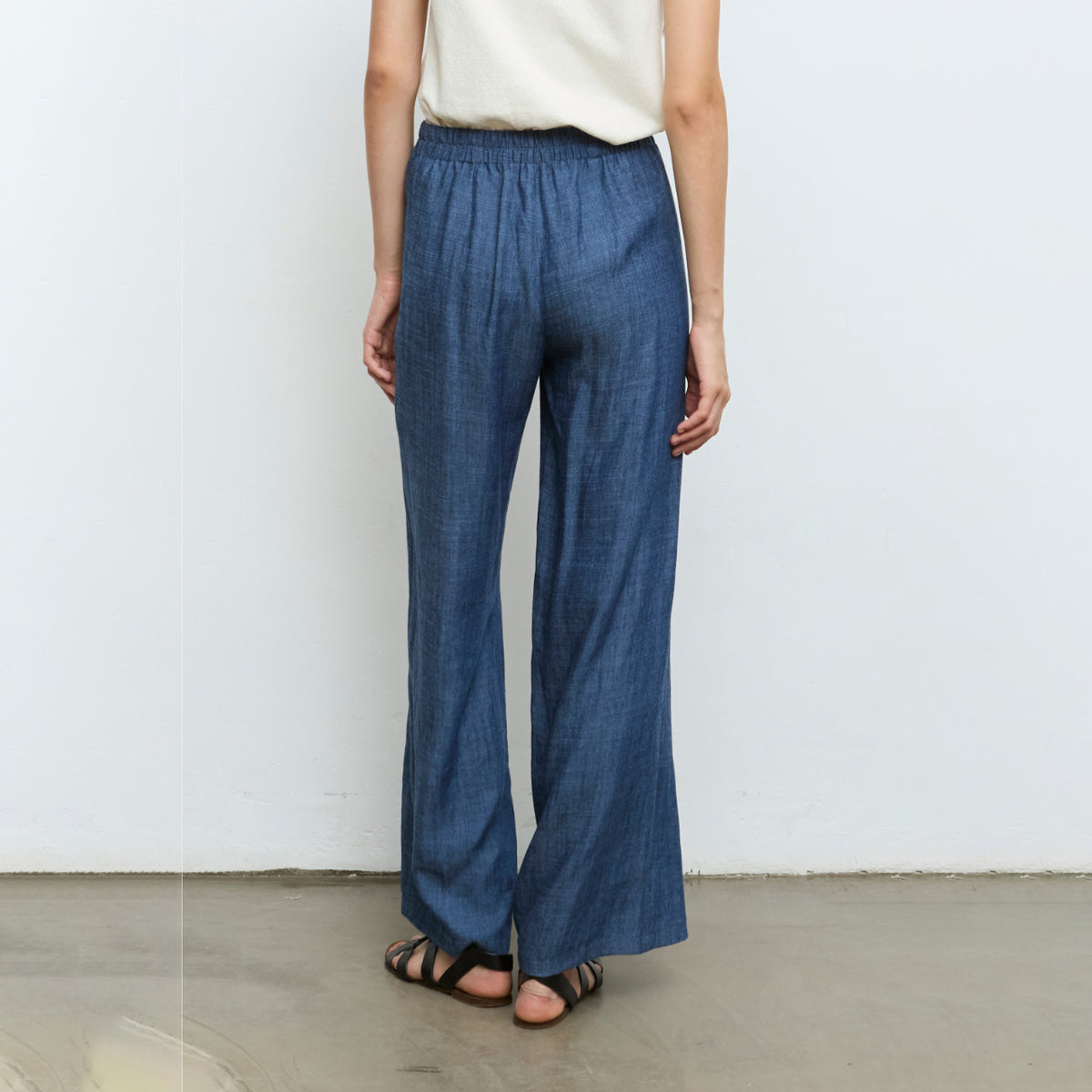 Fluid Denim-Effect Trousers