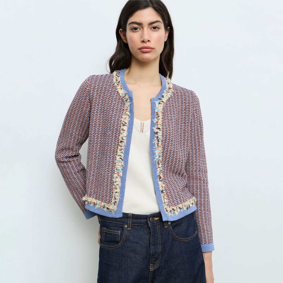 Blue Multi Fringe Jacket
