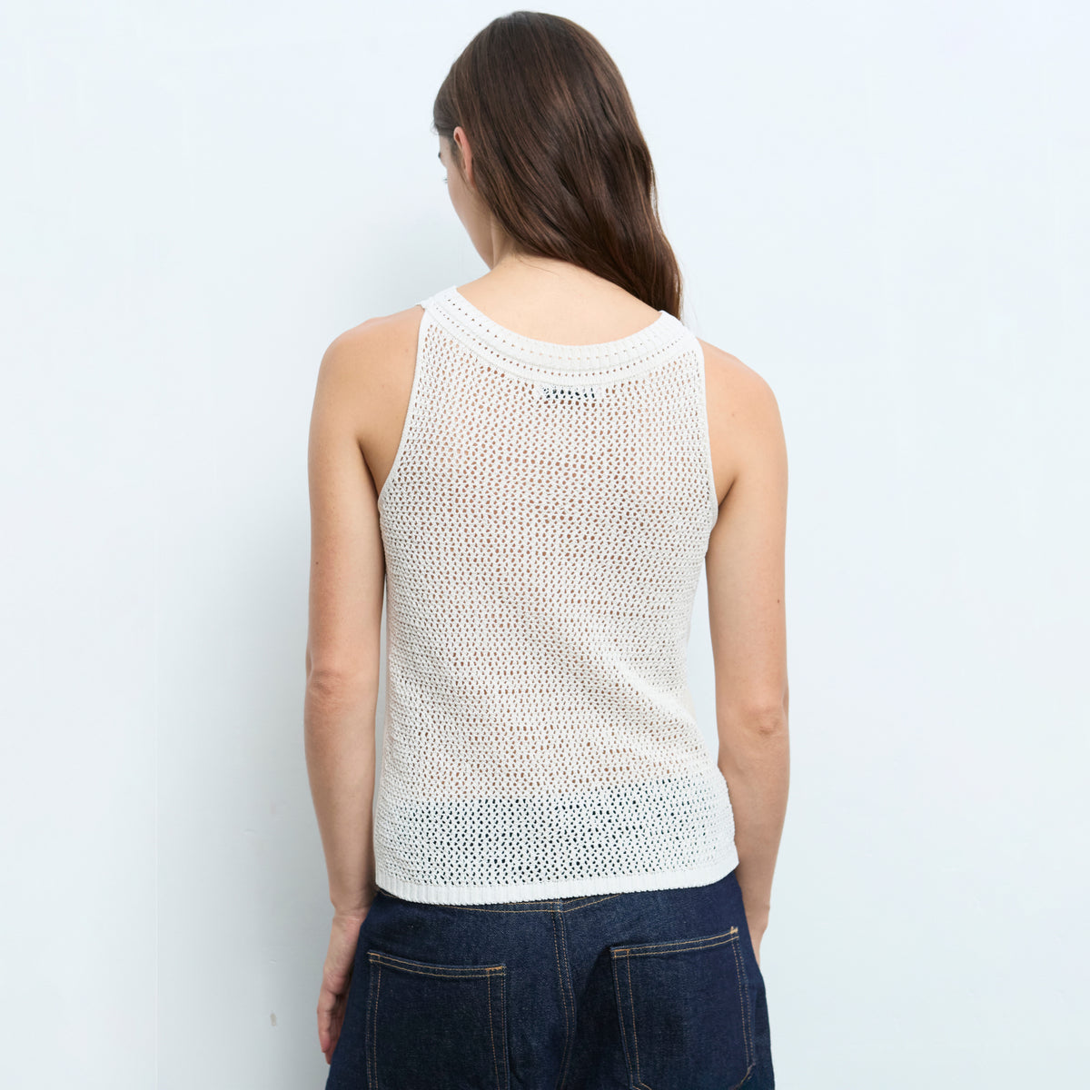 Mesh Cotton Tank - Natural