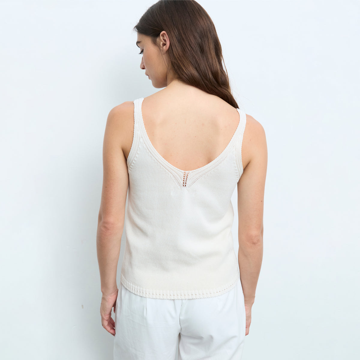 Knitted Tank Top - Natural White