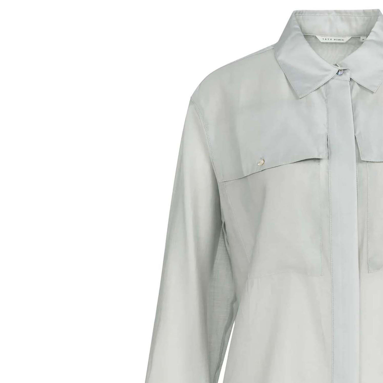 Sheer Blouse with Chest Pockets