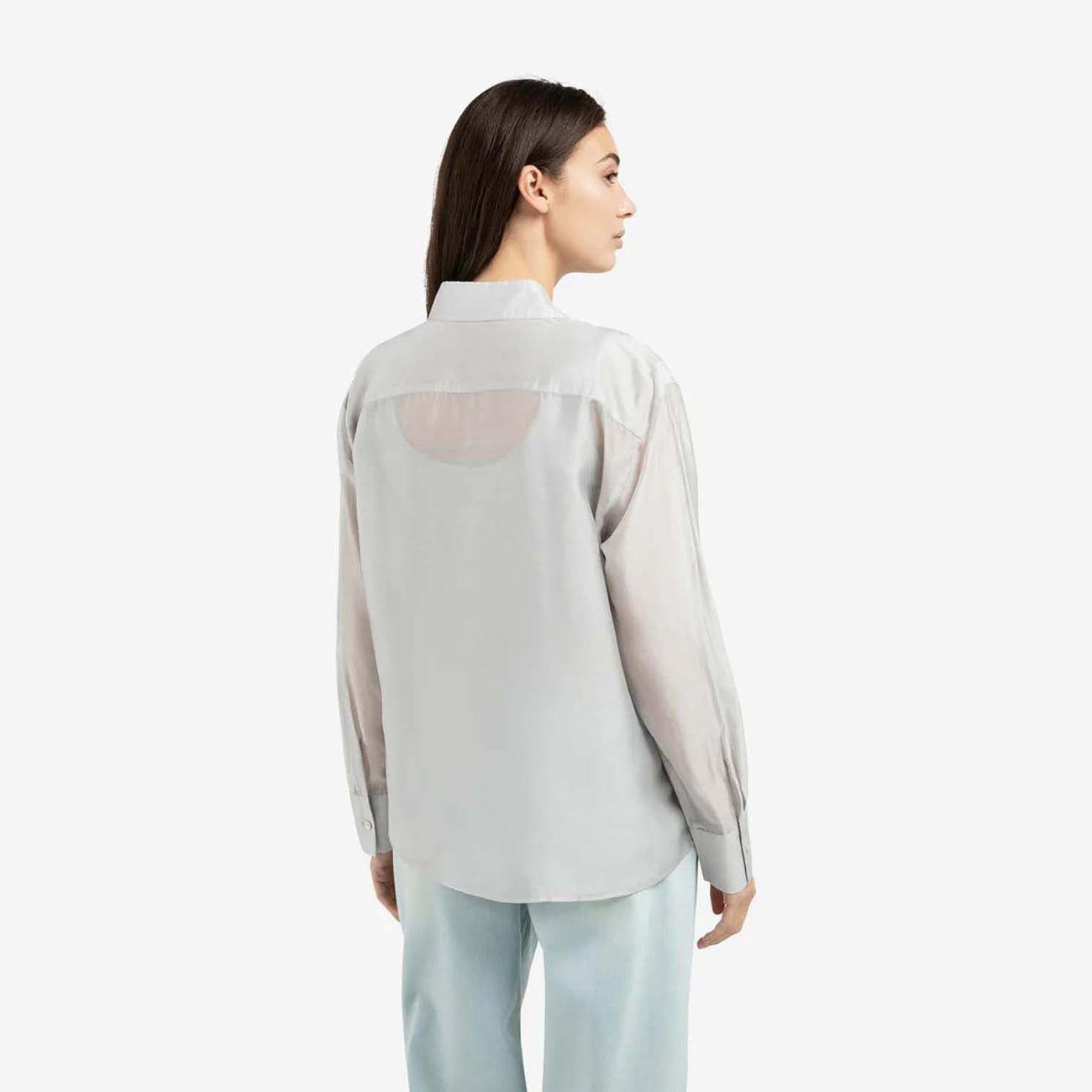 Sheer Blouse with Chest Pockets