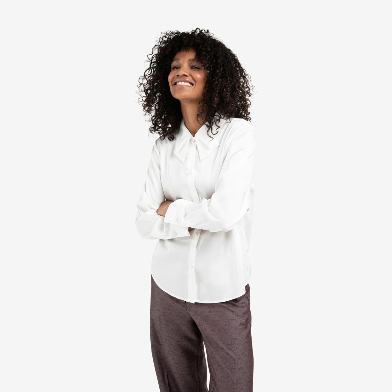 Blouse With Bow Collar
