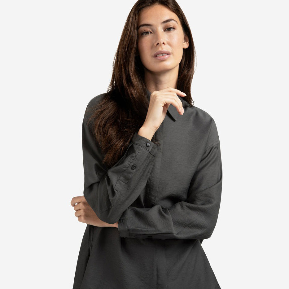 Shirt With Removable Collar - Oyster Black