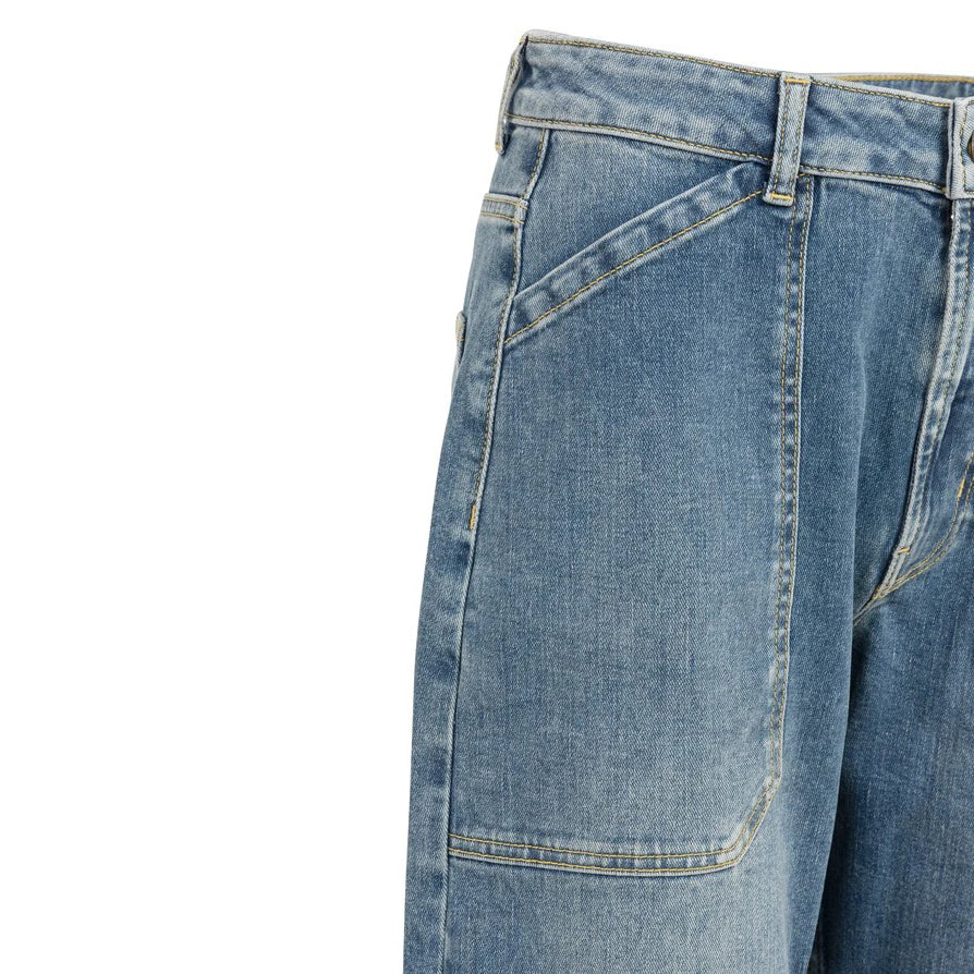 Cargo Jeans with Low Crotch and Wide Legs