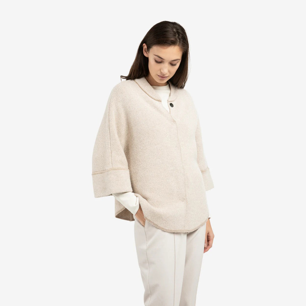 Chunky Knit Poncho Cardigan