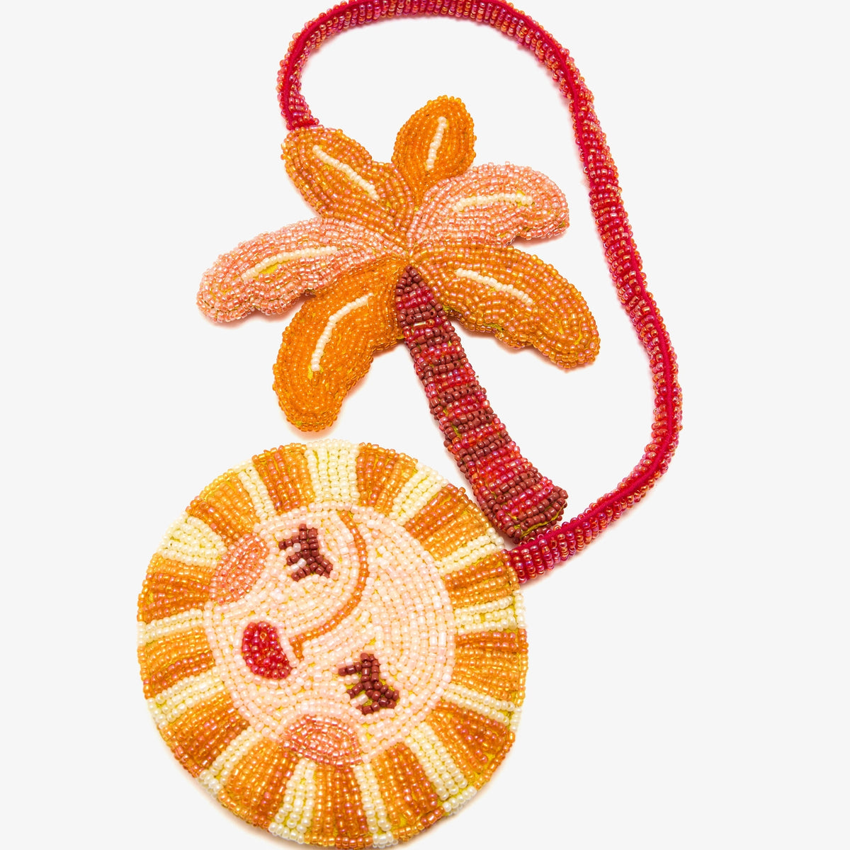 Palm Tree & Orange Sun Charm Keyring