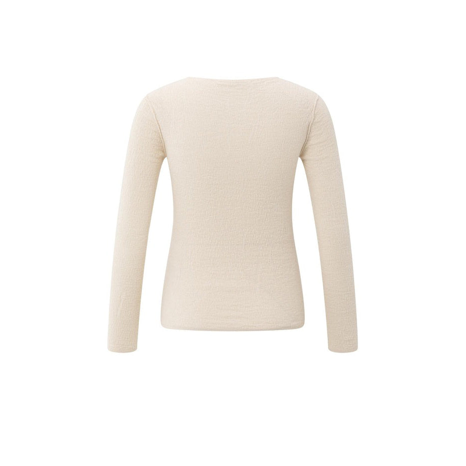 Fine Knitted Top with Texture - Chalk White
