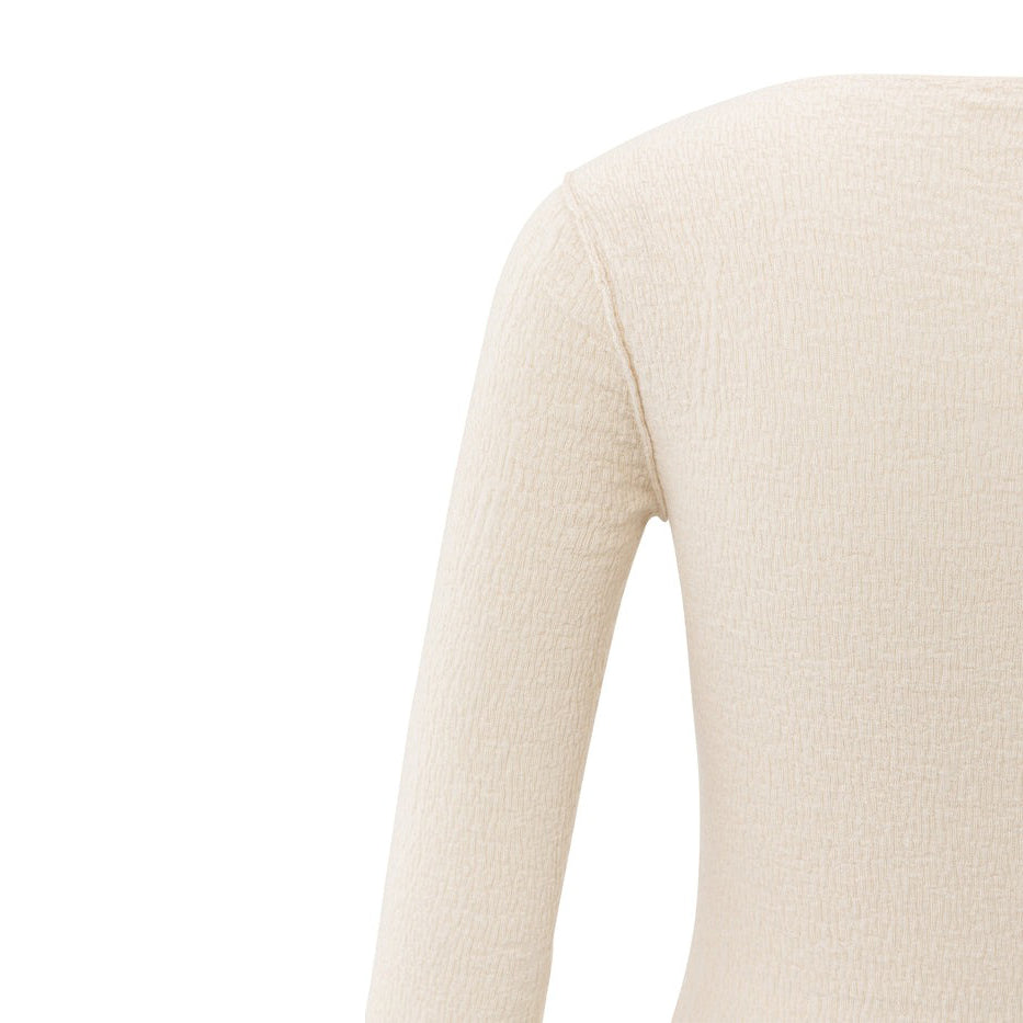 Fine Knitted Top with Texture - Chalk White