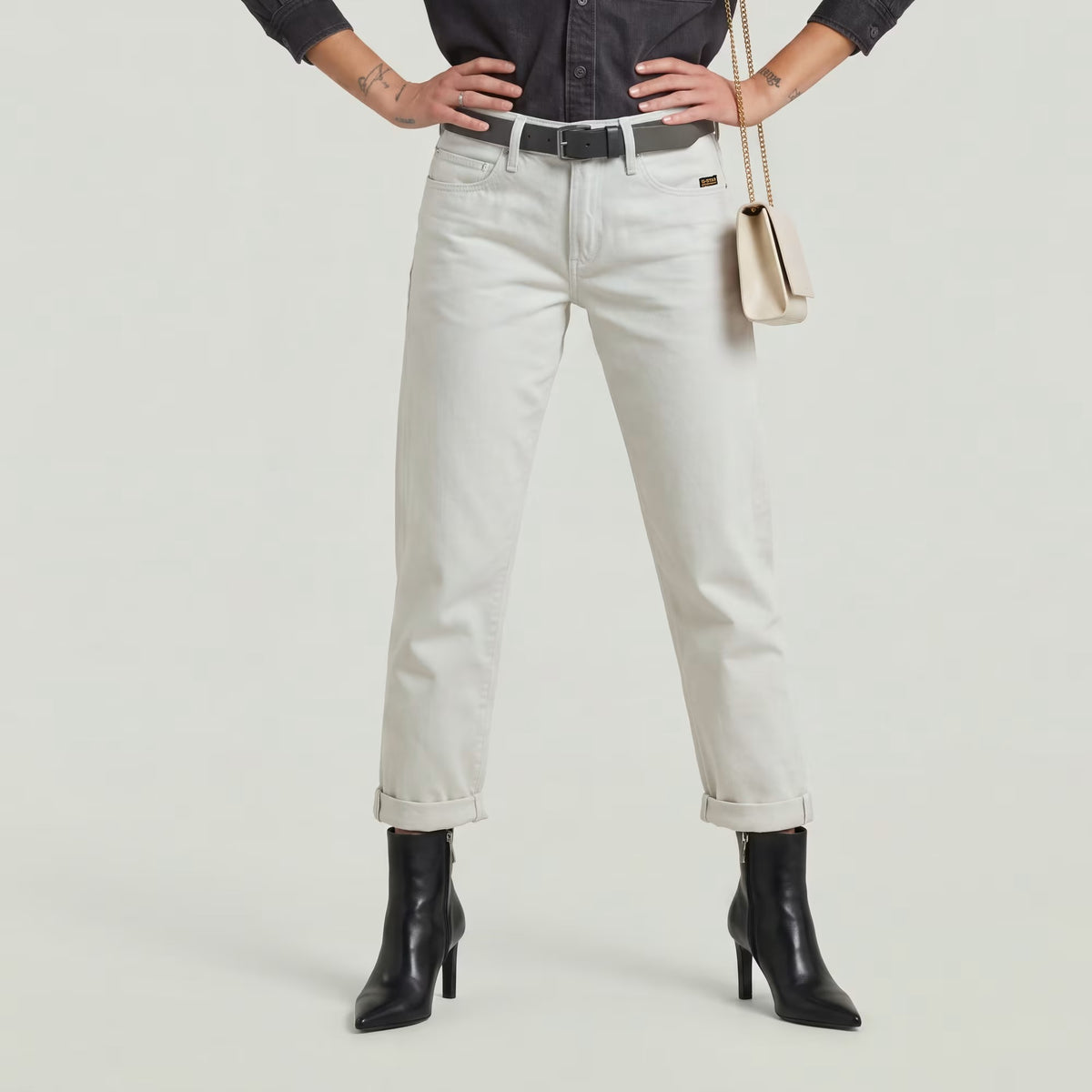 Kate Boyfriend Jeans - Beached Faded Vivianite Grey
