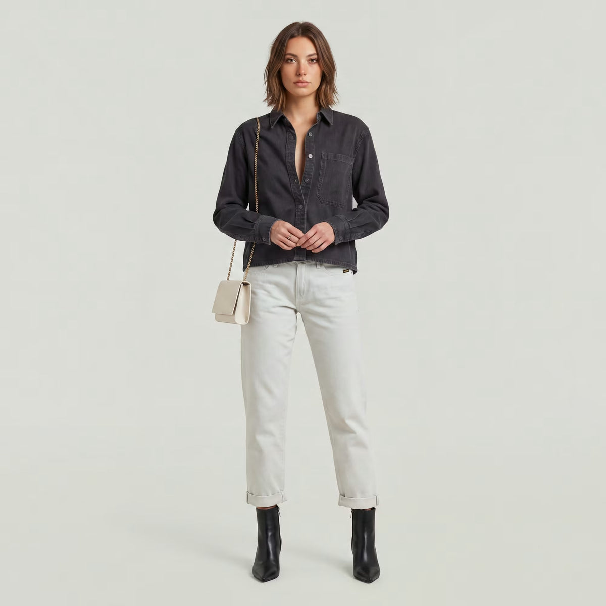 Kate Boyfriend Jeans - Beached Faded Vivianite Grey