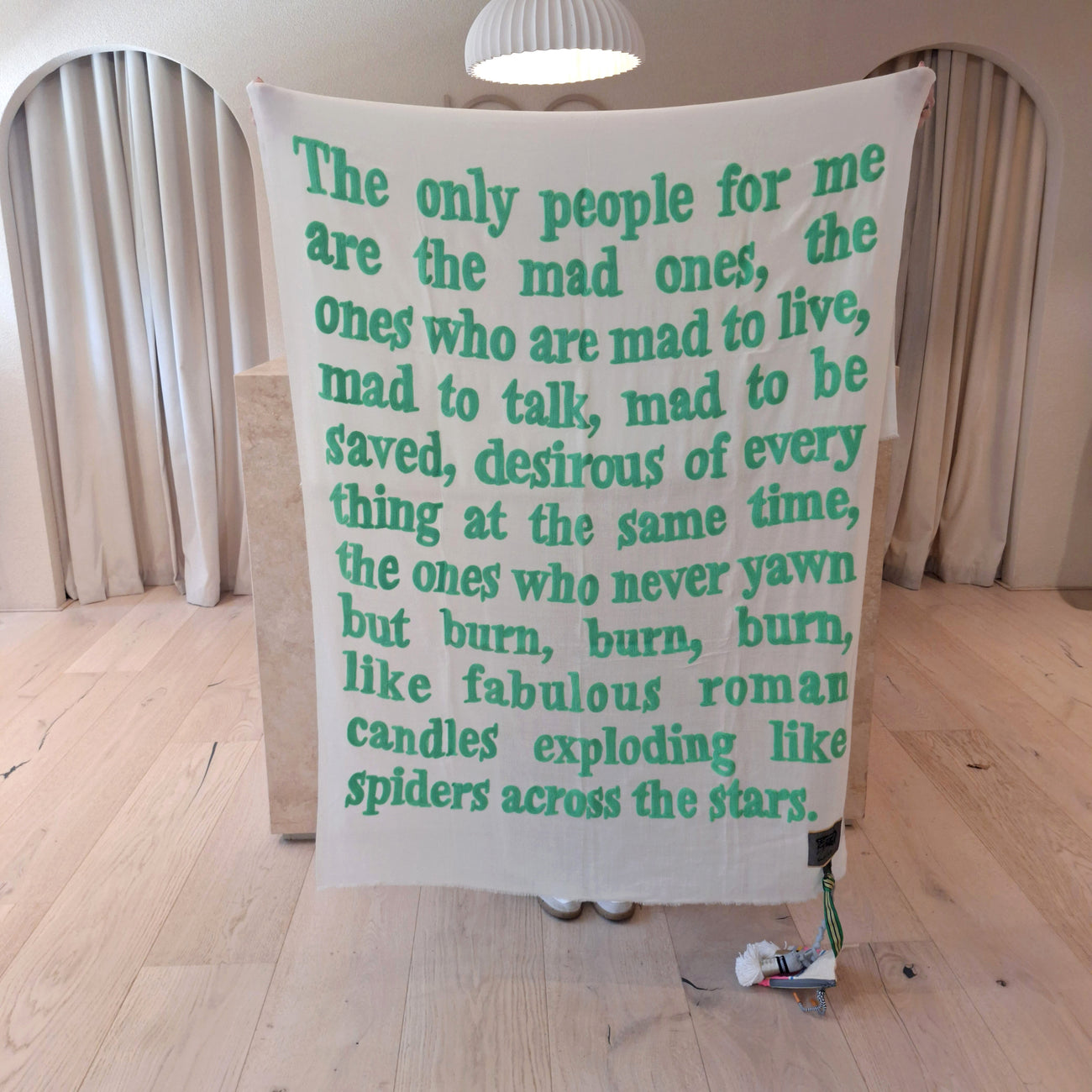 Karien Belle Scarf - Light Green x Off White