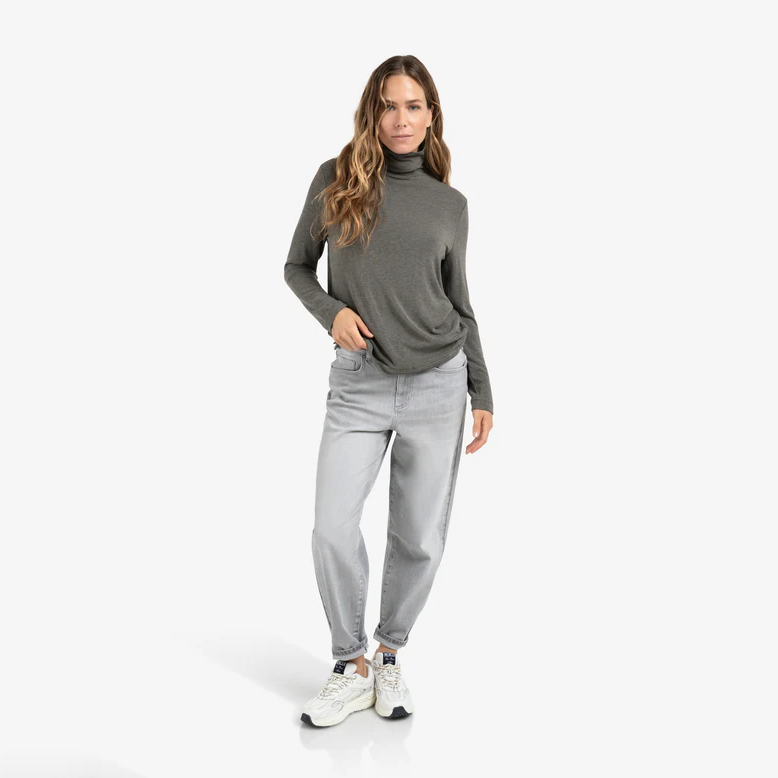 Heavy Jersey Top with Roll Neck