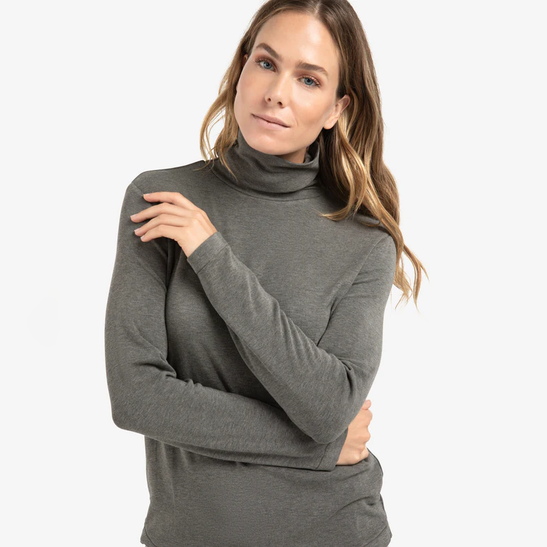 Heavy Jersey Top with Roll Neck