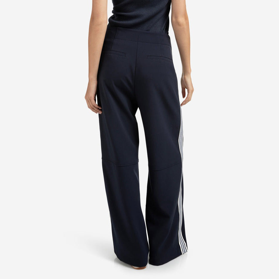 High Waist Trousers with Side Stripes