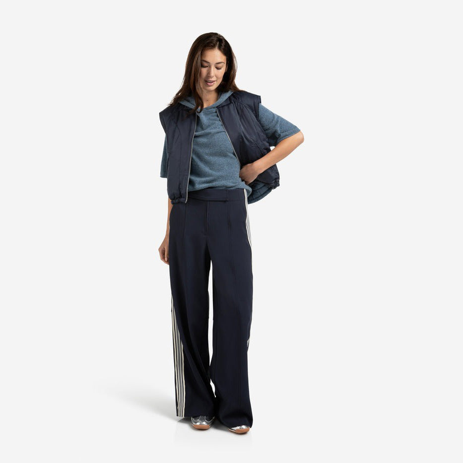 High Waist Trousers with Side Stripes