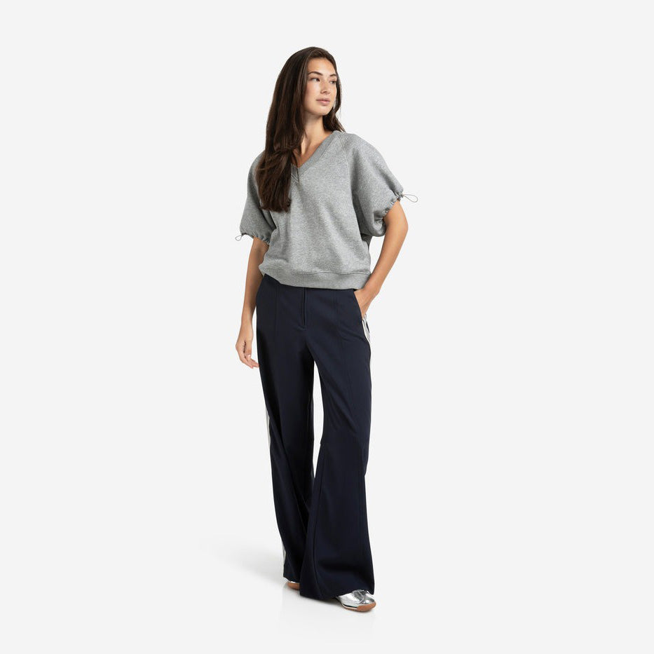 High Waist Trousers with Side Stripes