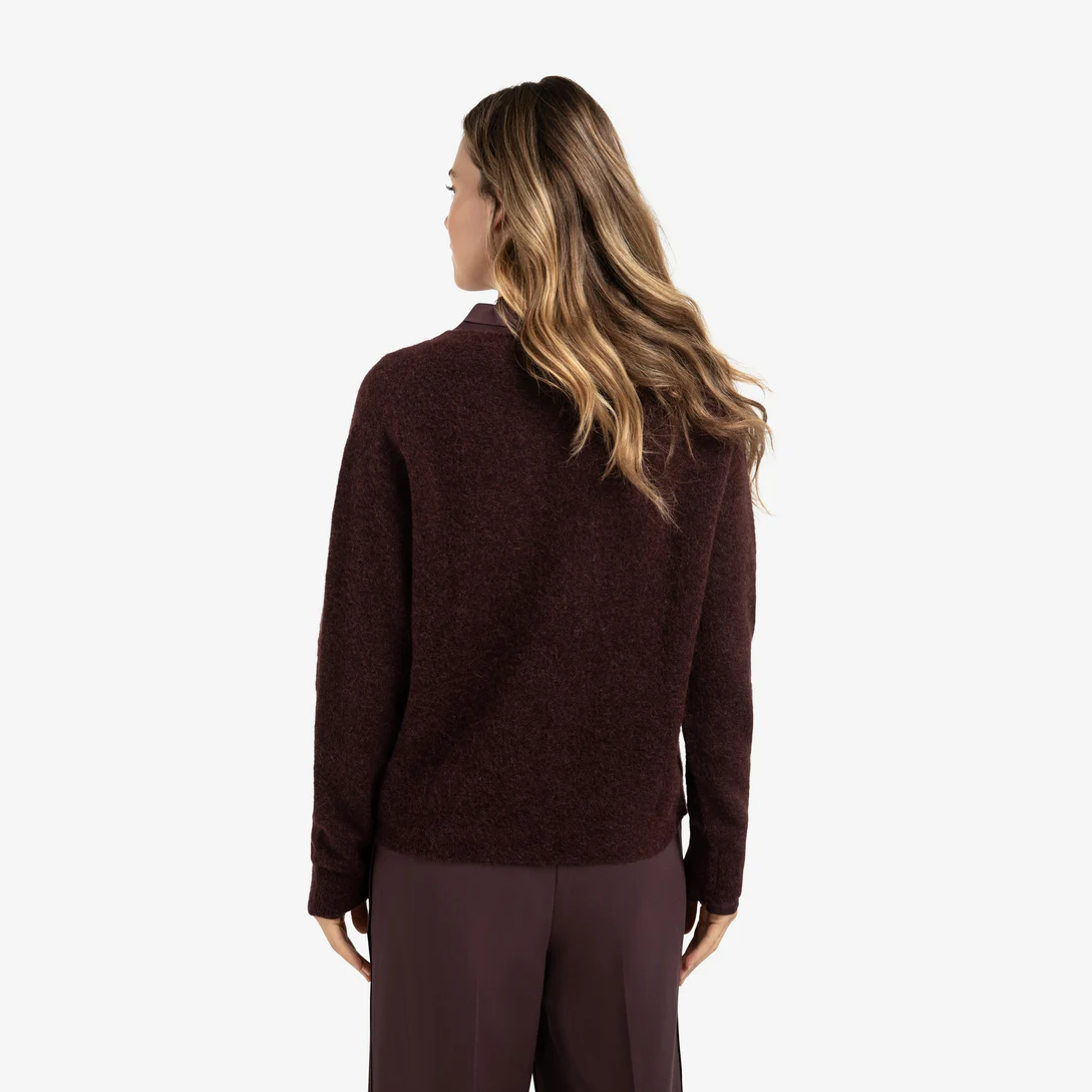 Soft Sweater with V-neck - Fudge Purple