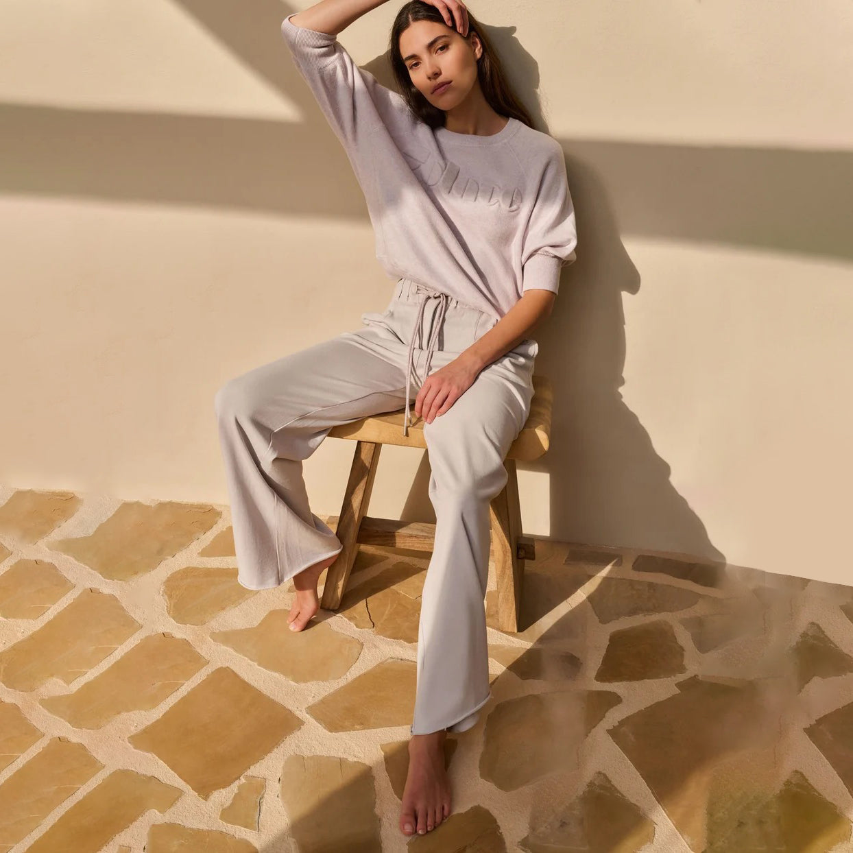 Wide-Leg Trousers with Pleats & Drawcord