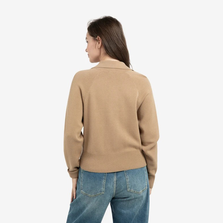 Knitted Cardigan with Zipper and Collar