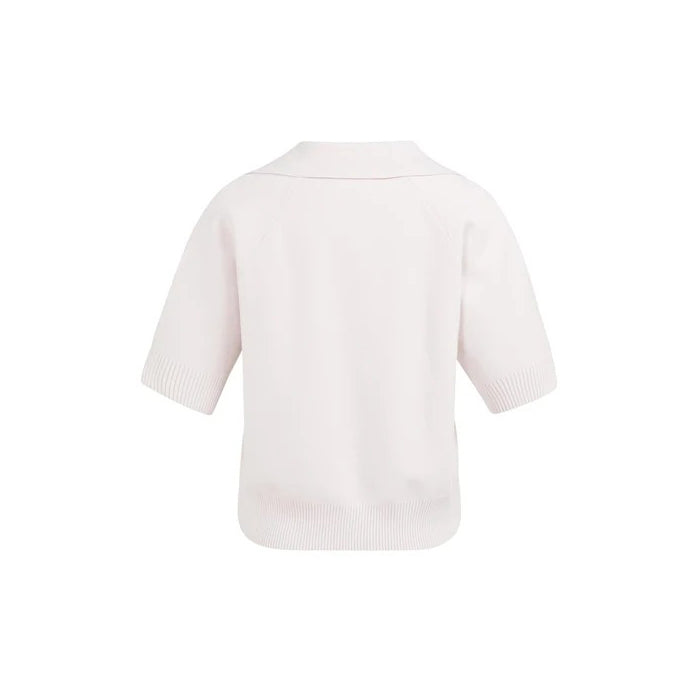 Knitted Sweater with Collar & Short Sleeves