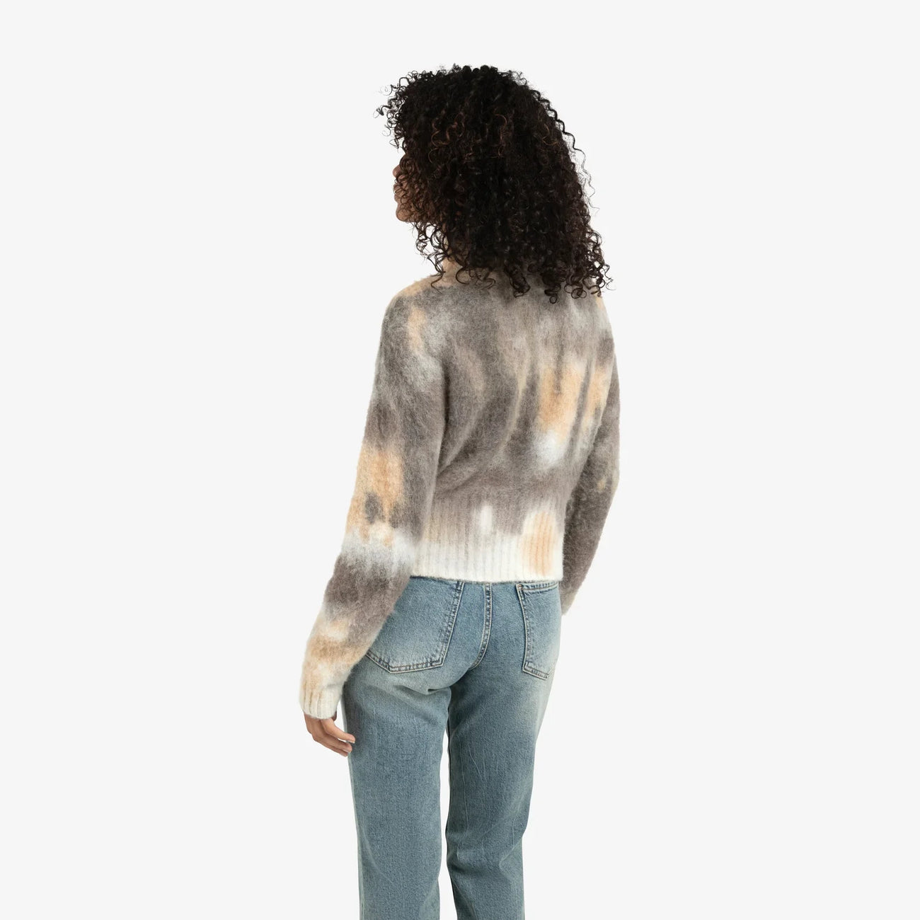 High Neckline Print Sweater