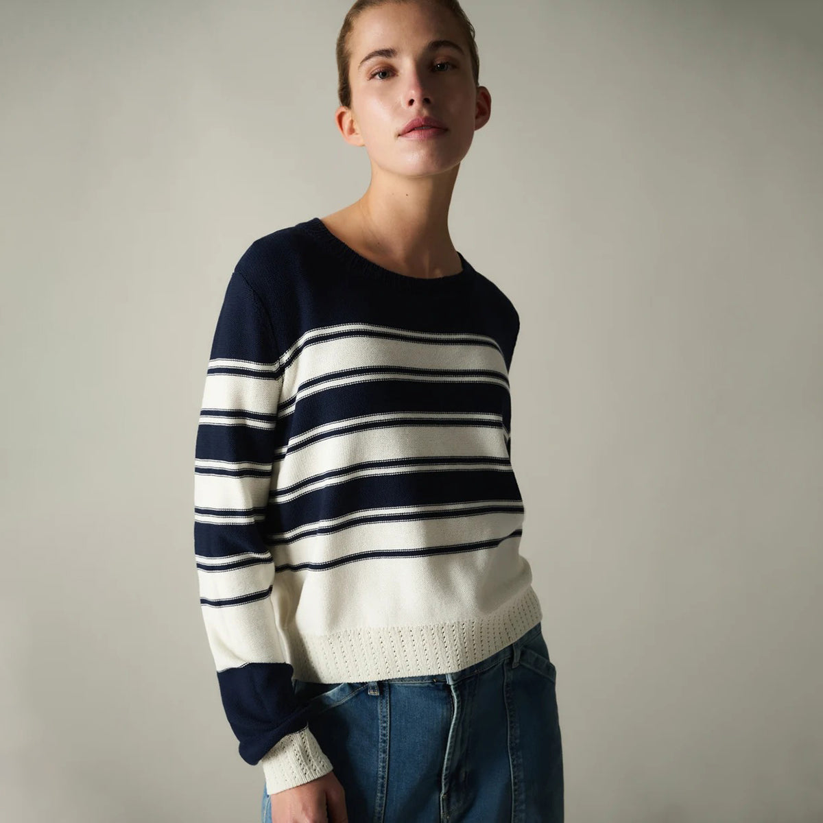 Knitted Sweater with Stripes
