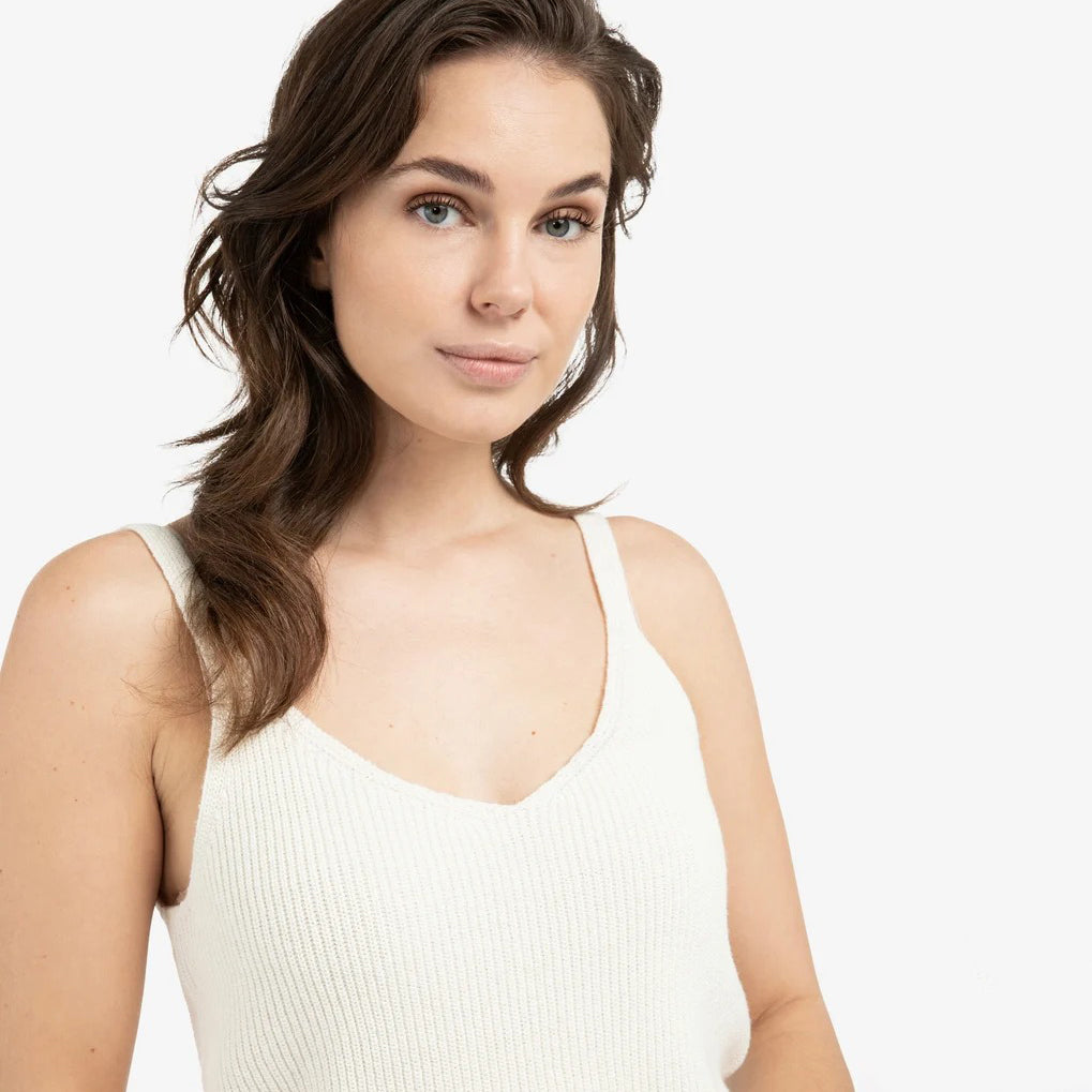 Knitted Tank Top with Rib Texture