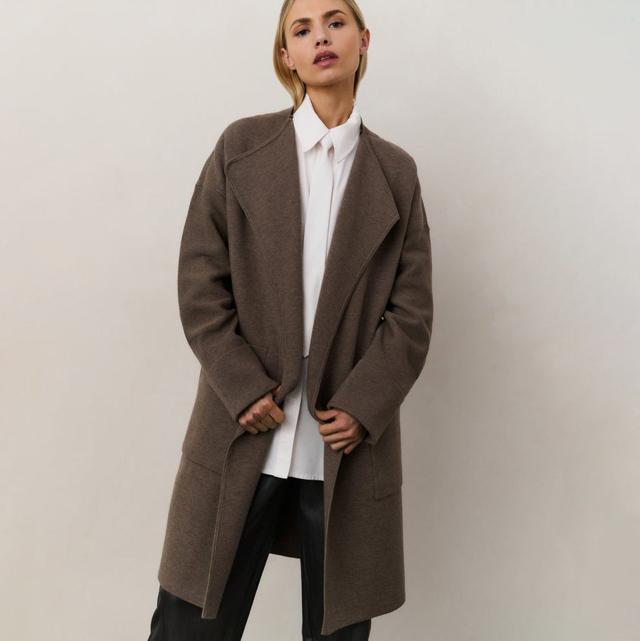 Long Coatigan with Patch Pockets