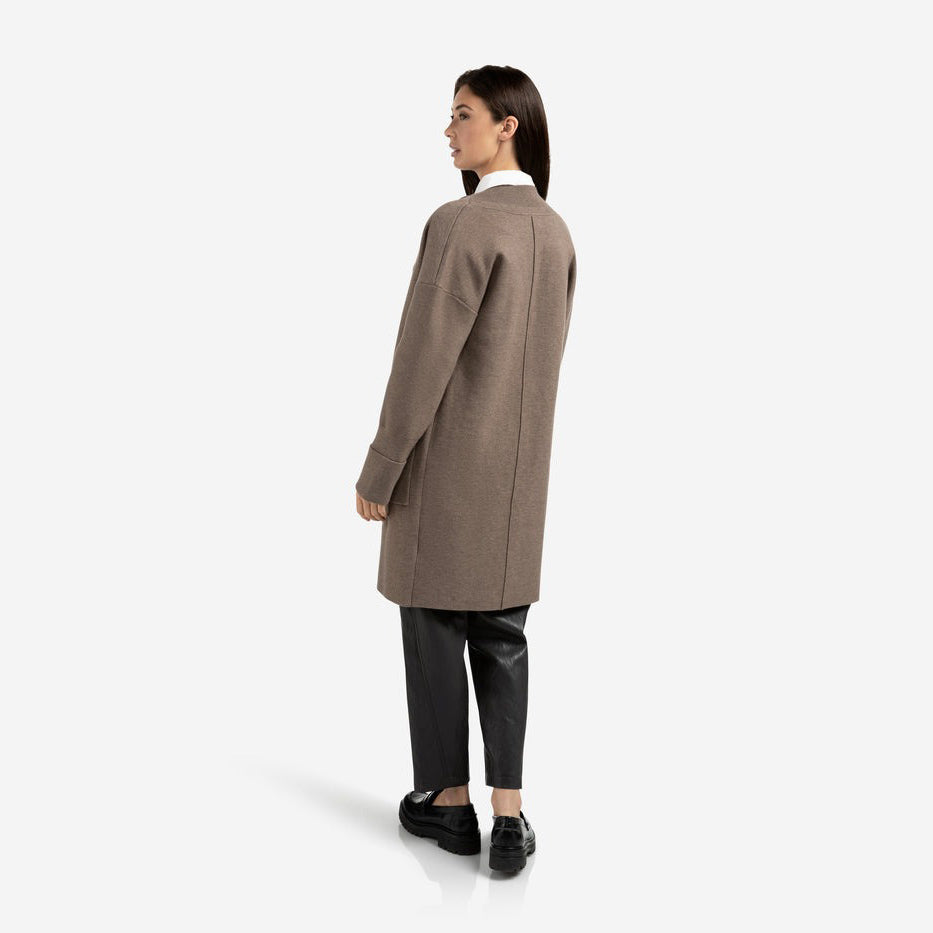 Long Coatigan with Patch Pockets