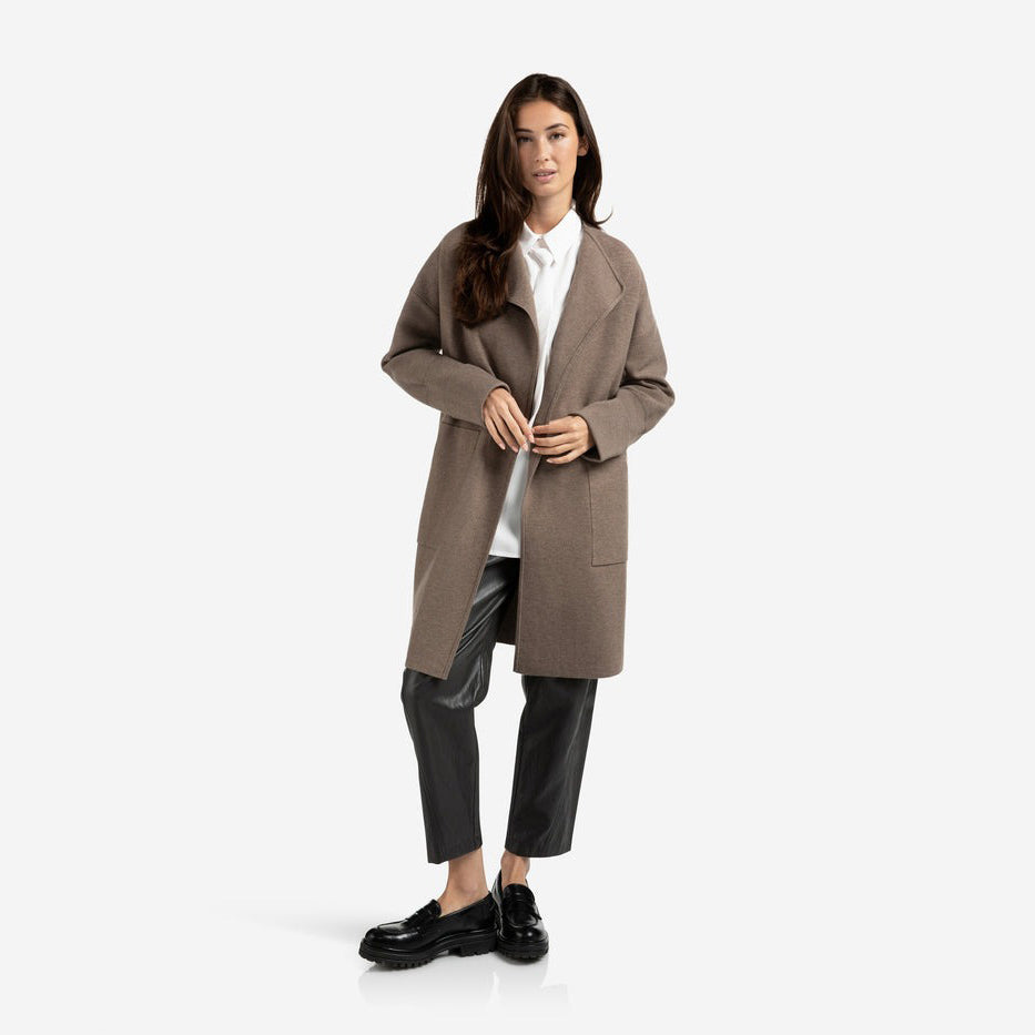Long Coatigan with Patch Pockets