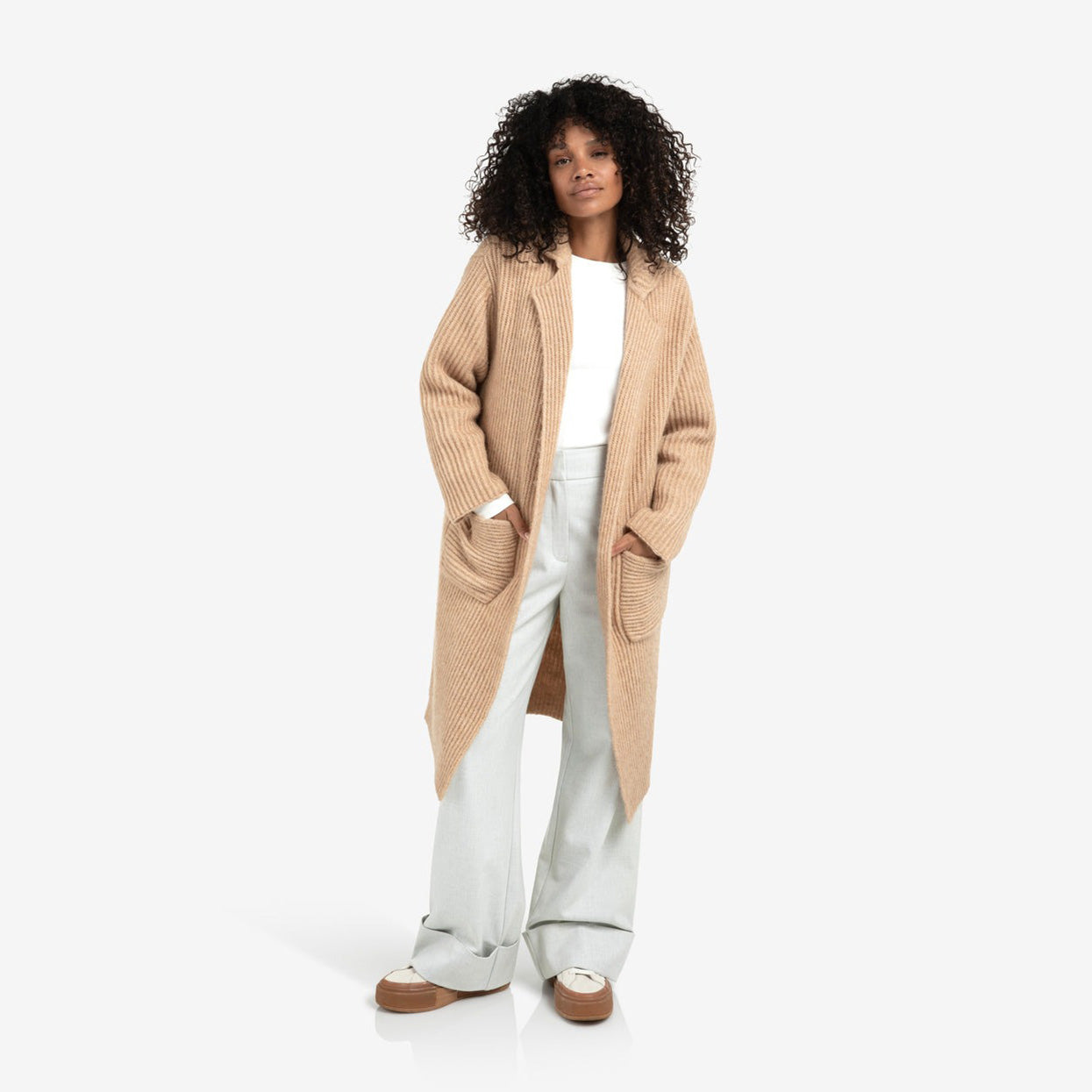 Long Heavy Knit Cardigan