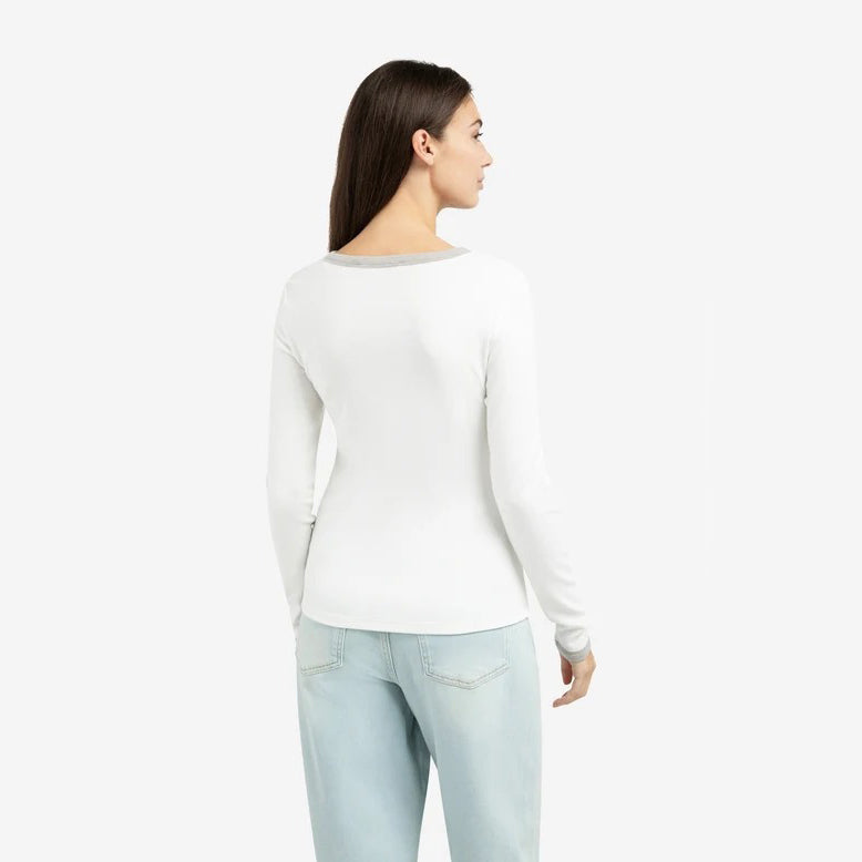 Long Sleeve Top with Contrast Trims
