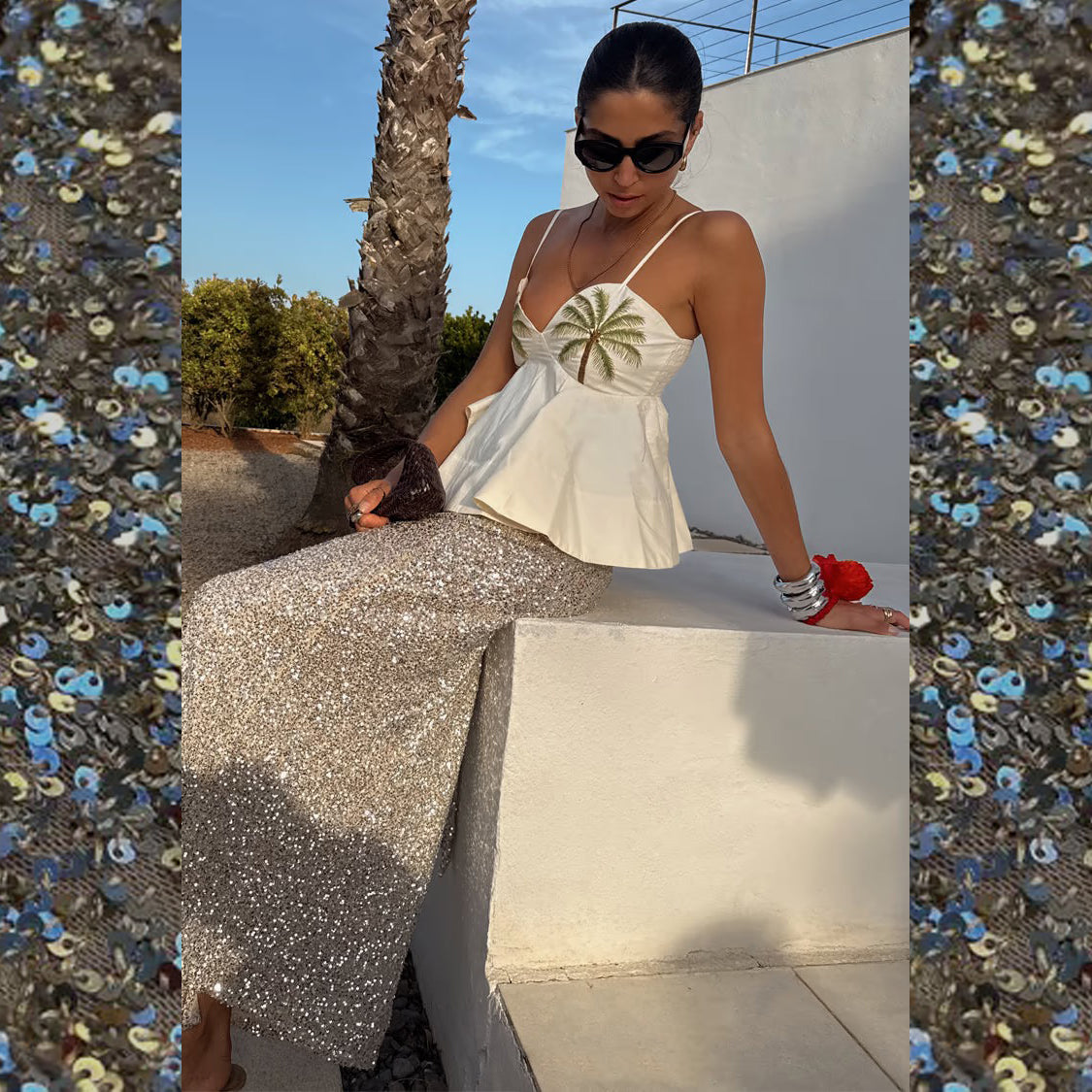 Sequin Maxi Wrap Jaspre Skirt