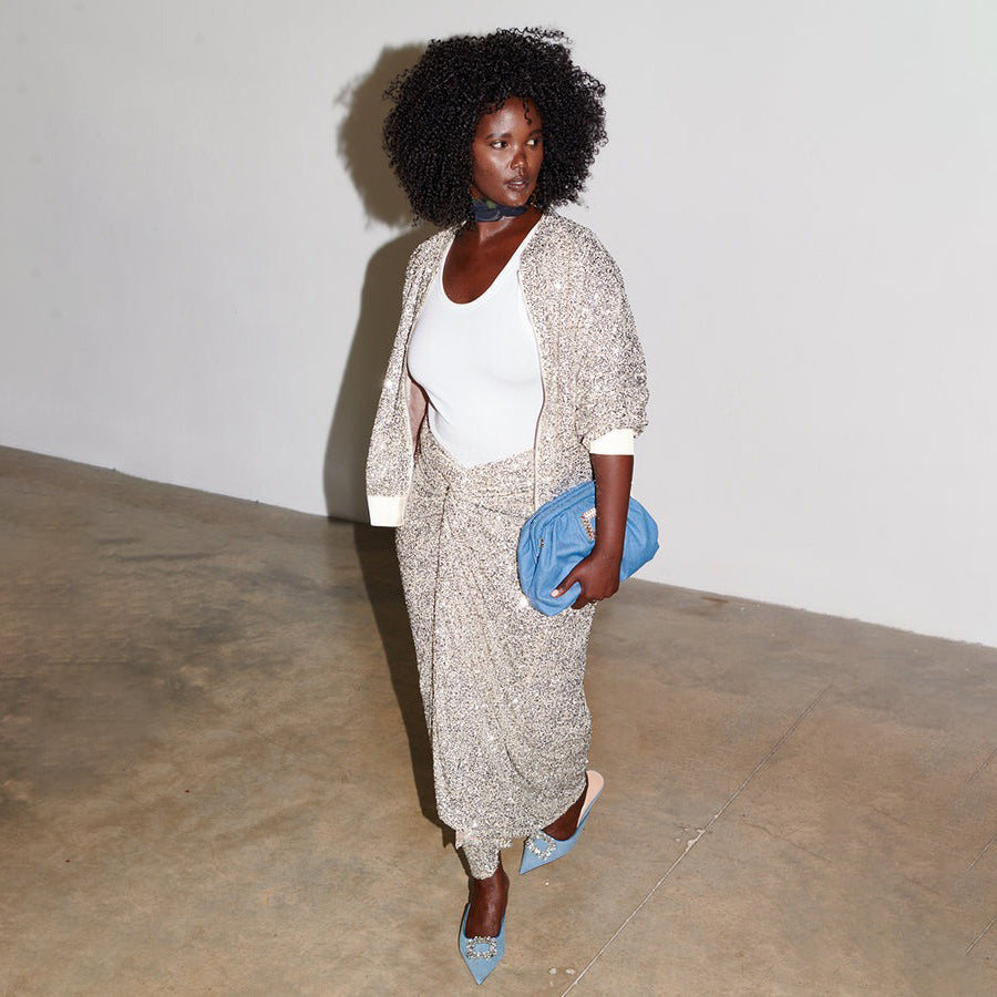 Sequin Maxi Wrap Jaspre Skirt