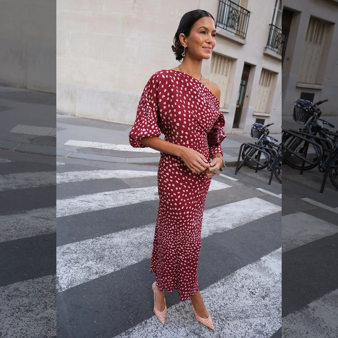 Burgundy Deer Tilly Dress