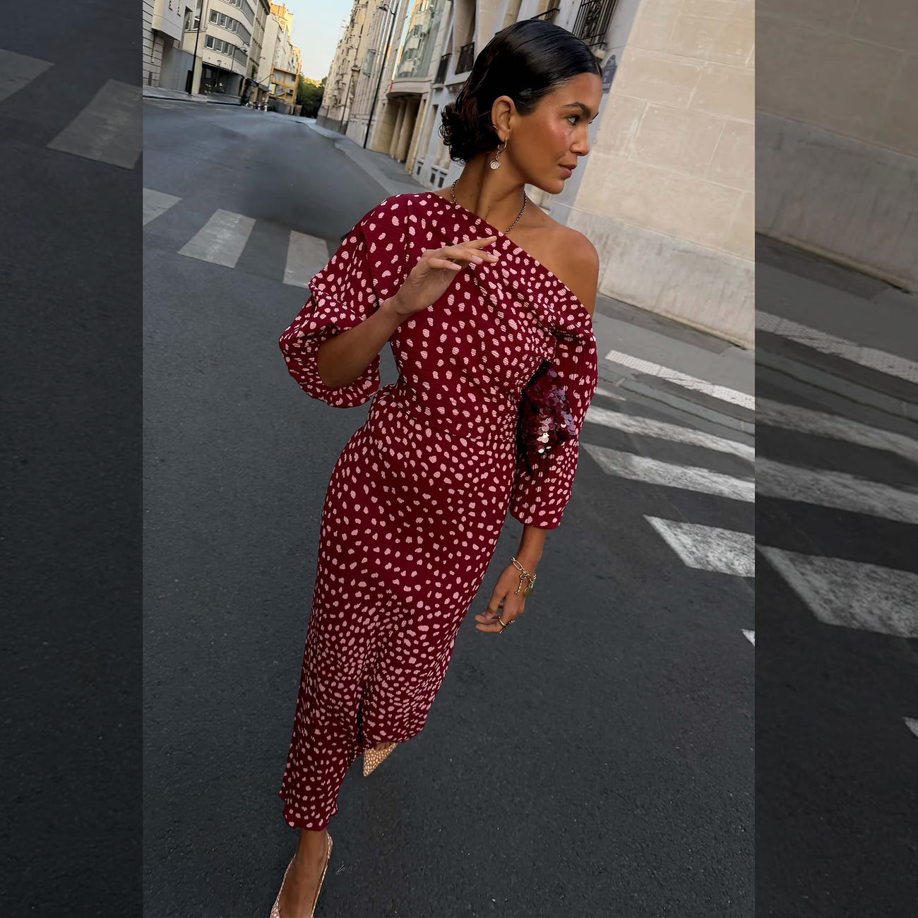 Burgundy Deer Tilly Dress