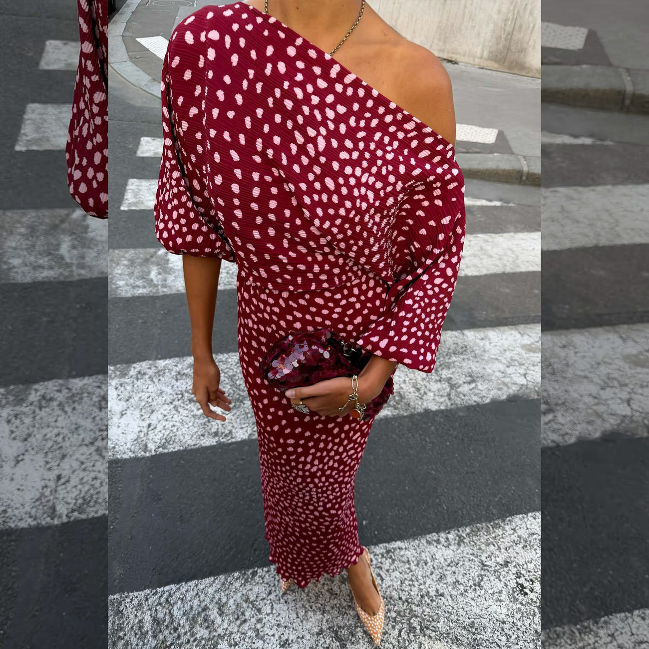 Burgundy Deer Tilly Dress